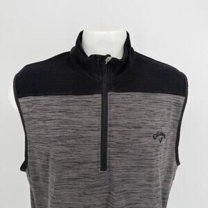 Callaway Weather Series Quarter Zip Golf Vest XXL Heather Black Fleece Gorpcore